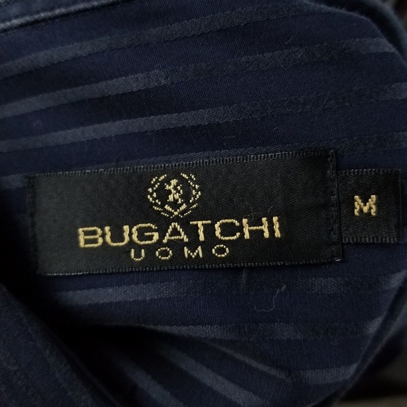 BUGATCHI UOMO Mens Blue Striped Cotton Size Medium - Picture 8 of 8